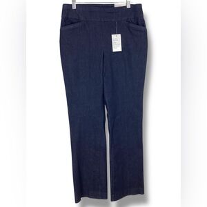 Croft & Barrow Bootcut Pull on Jeans Dark Wash Stretch Straight Mid Rise